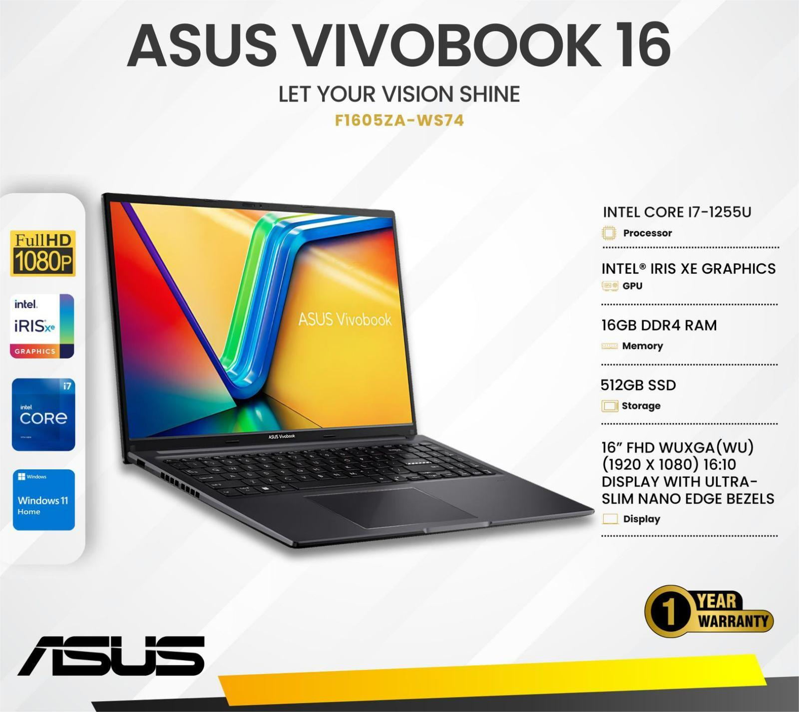 ASUS Vivobook 16”  Laptop computer